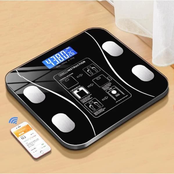 Balança Digital Inteligente Medidor Corporal por Bioimpedância Analisa Gordura Massa Muscular Peso até 180kg