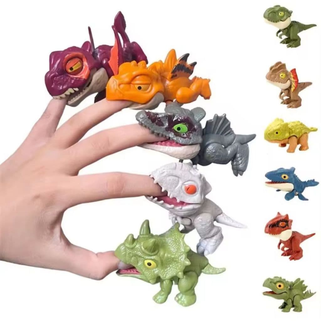 kit 4 Dinossauro Morde Dedo Baby Colecionável Brinquedo Infantil Incrivel