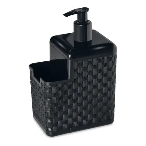 Organizador De Pia Cozinha Porta Detergente E Esponja Rattan Cor Preto