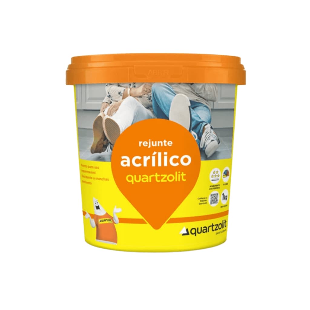 Rejunte Acrílico 1kg Quartzolit Cinza Platina Antimofo
