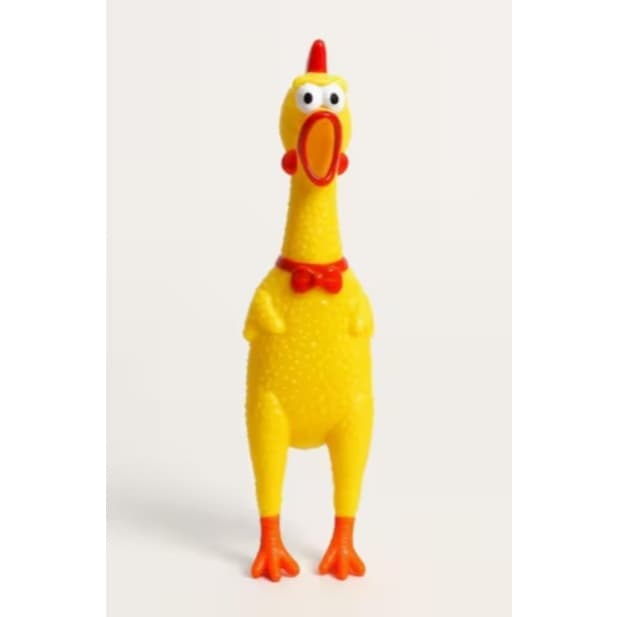 Brinquedo Mordedor Galinha Frango com Som para Cães e Gatos