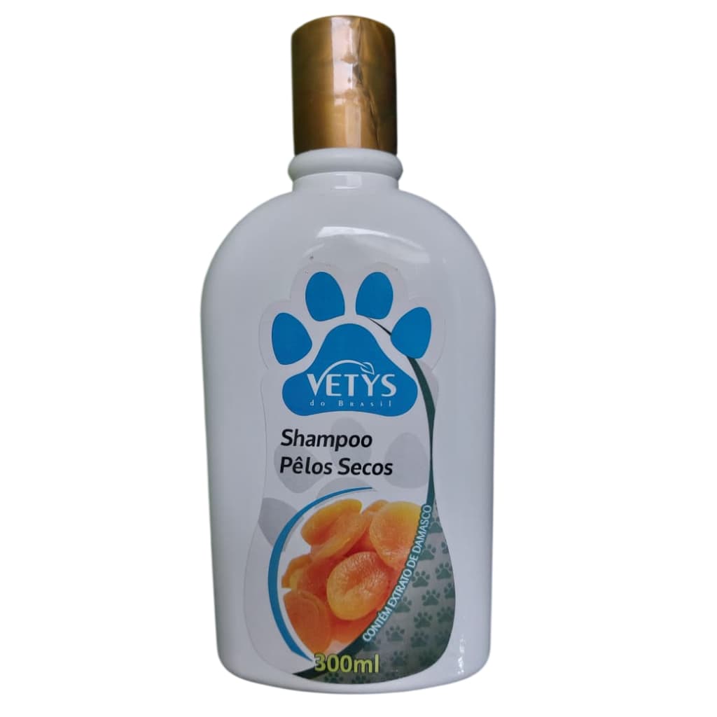 Shampoo Pelos Secos 300ml Vetys do Brasil Cães e Gatos Banho e Tosa