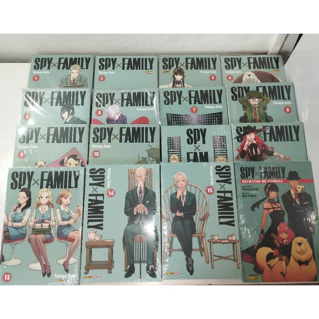 KIT Mangás Spy x Family, do 1 ao 15 + Novel Retratos de Família - Tatsuya Endo