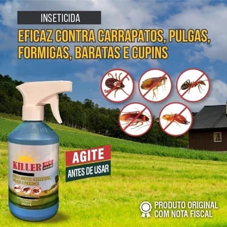Spray Anti-Pulgas Killer Blue para Cães e Gatos | Elimina Pulgas, Carrapatos e Moscas – Ação Rápida