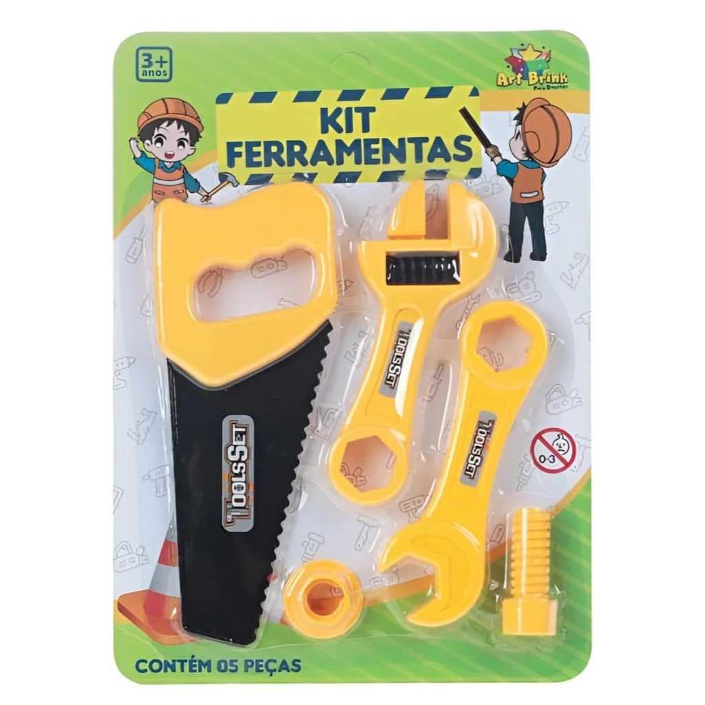 Kit Ferramentas Brinquedo Menino Com 5 Pecas Faz De Conta