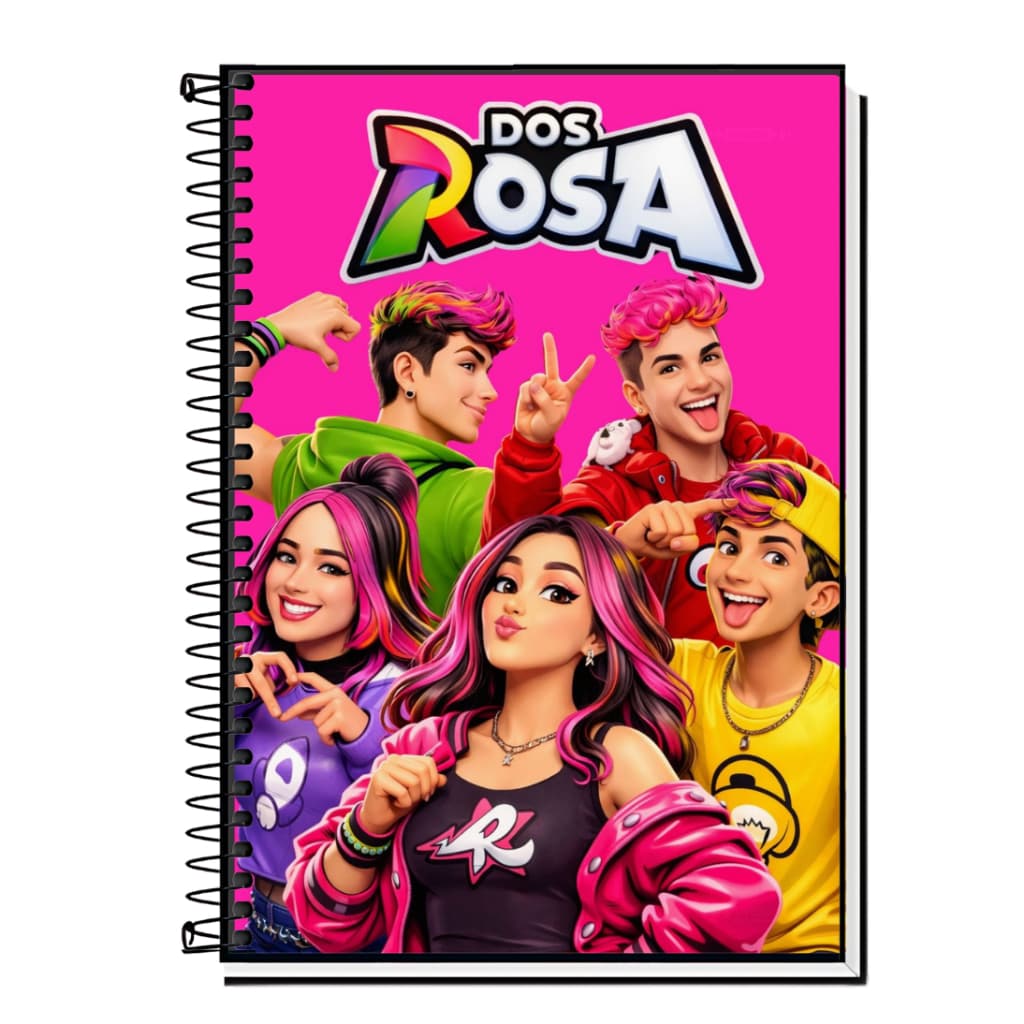Caderno Escolar | Dos Rosa Emily Vick | Estilo & Personalidade | Capa Dura & Espiral Resistente 1, 10, 15 e 20 Matérias