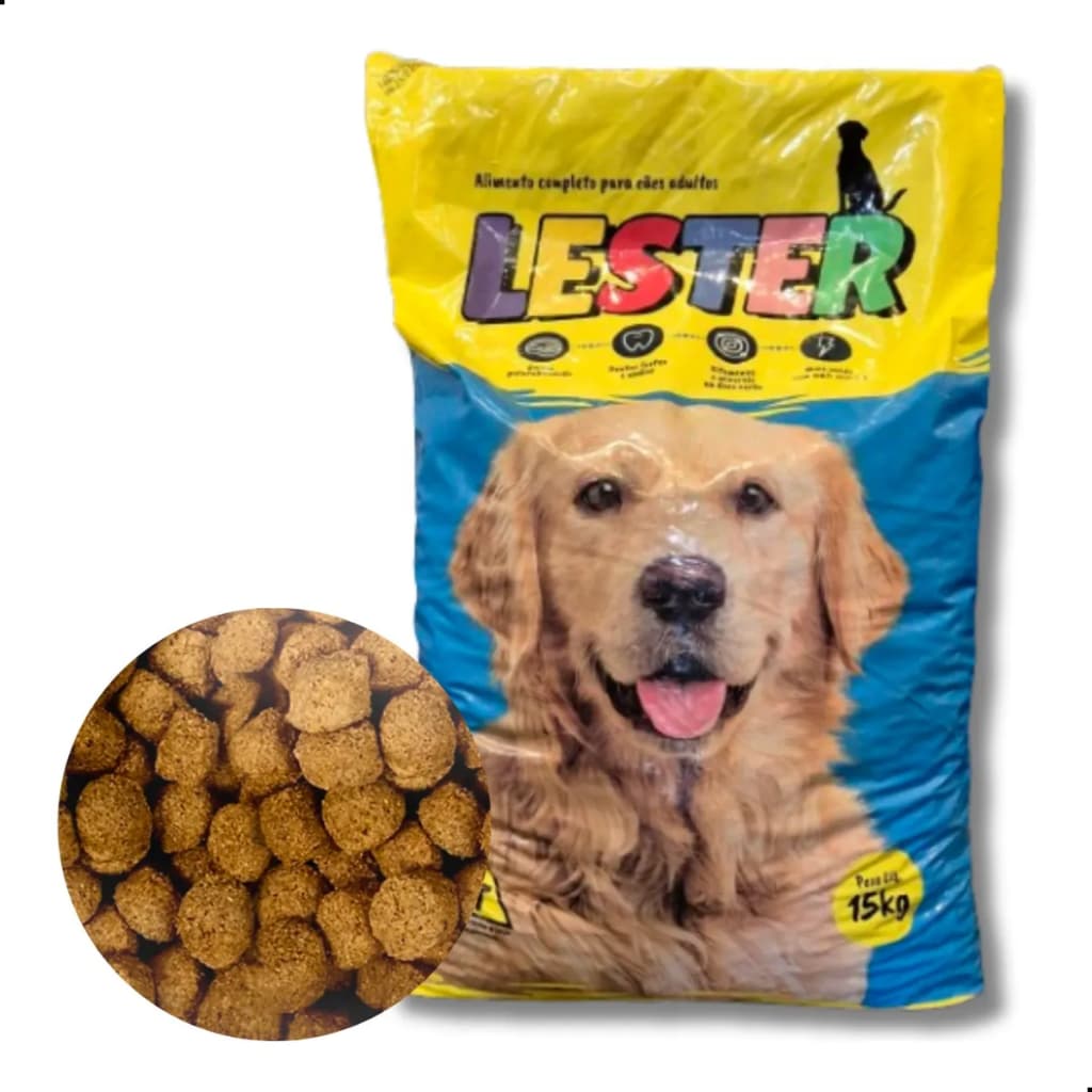 Ração Lester Cães Adultos 15kg Bom E Barato