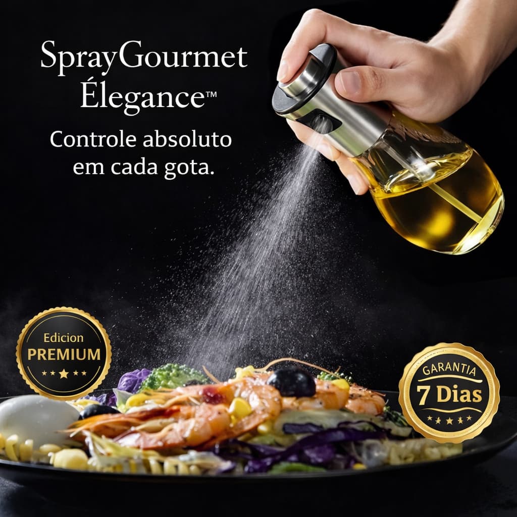 SprayGourmet Élégance™ Galheteiro Spray Vidro 200ml para Azeite Óleo e Vinagre Dispenser Pulverizador Cozinha Econômico