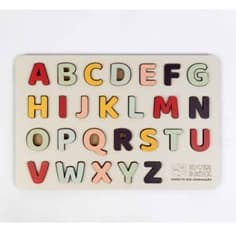 Alfabeto de Encaixe em Madeira Letras Coloridas Brinquedo Educativo Quebra-cabeça