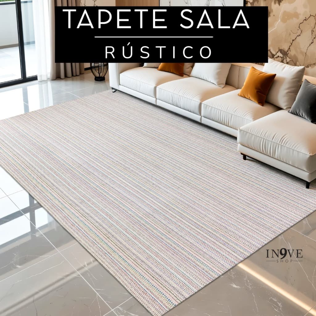 Tapete de Algodão Rústico Premium Ideal Sala Quarto Cozinha Escritório Toque Macio Alta Durabilidade