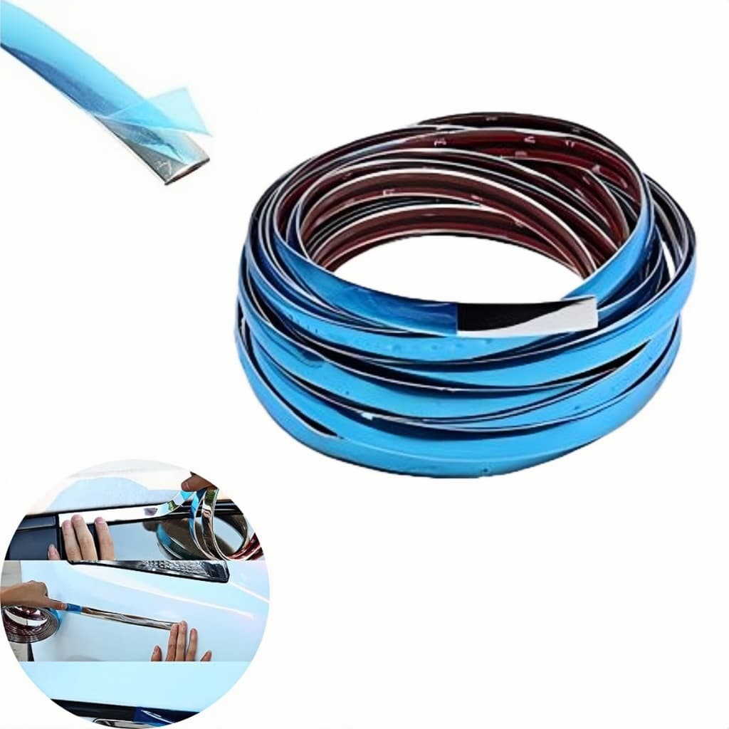 Friso Cromado 15mm Pestana Base Do Vidro Carros Universal 5m