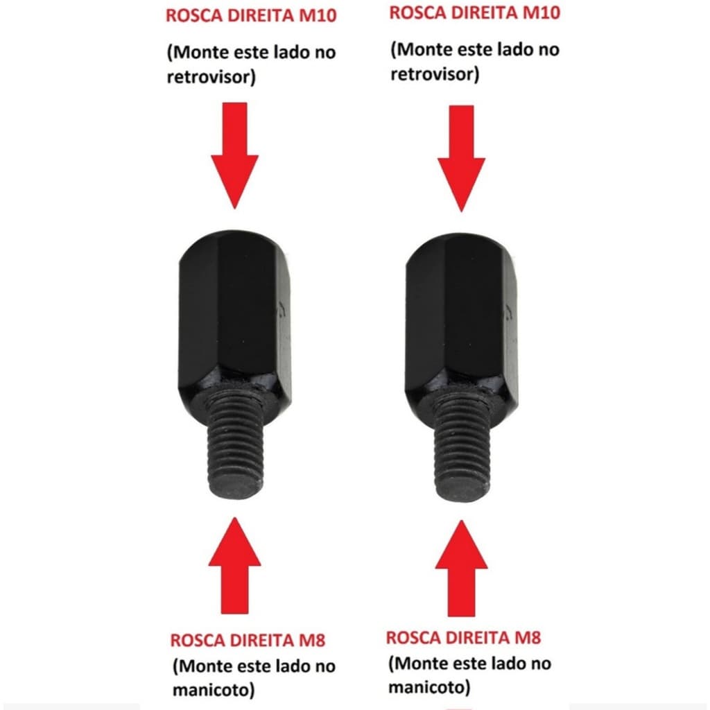 Par Adaptadores Retrovisor Honda Lead 110 P/rosca Honda 10mm