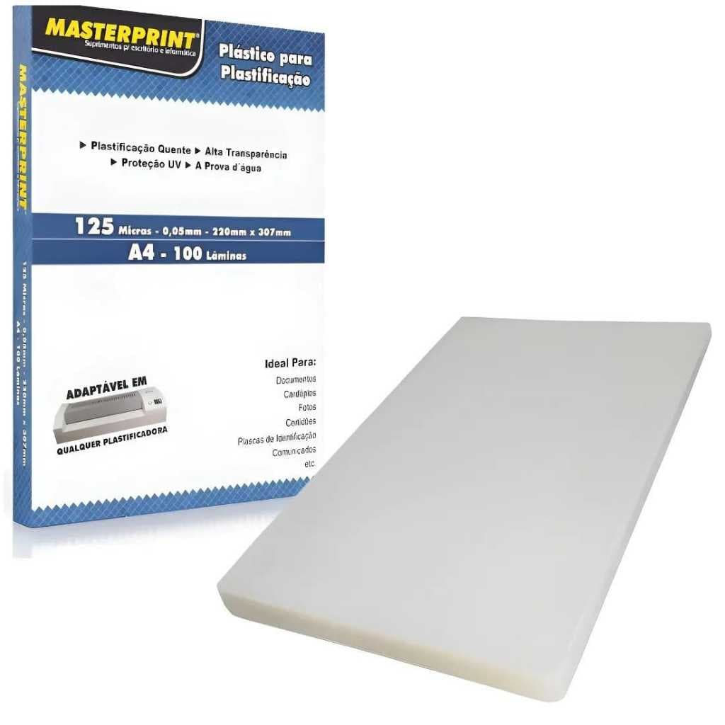 Plástico P/ Plastificação Masterprint A4 220x307mm 0,05 100