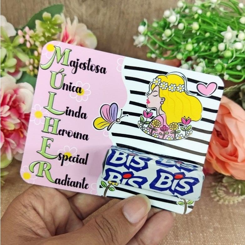 Cartão com Bis, bis, mimi cliente, cartão, mulher, mimo