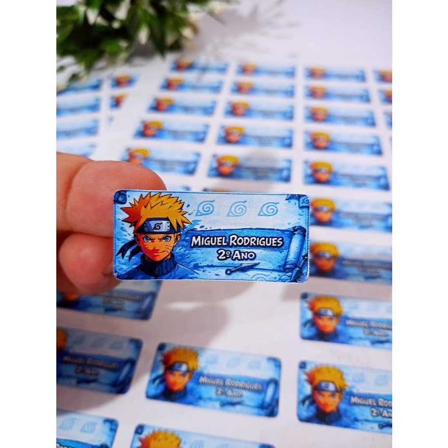 Etiqueta escolar tema Naruto- Etiquetas personalizadas material escolar