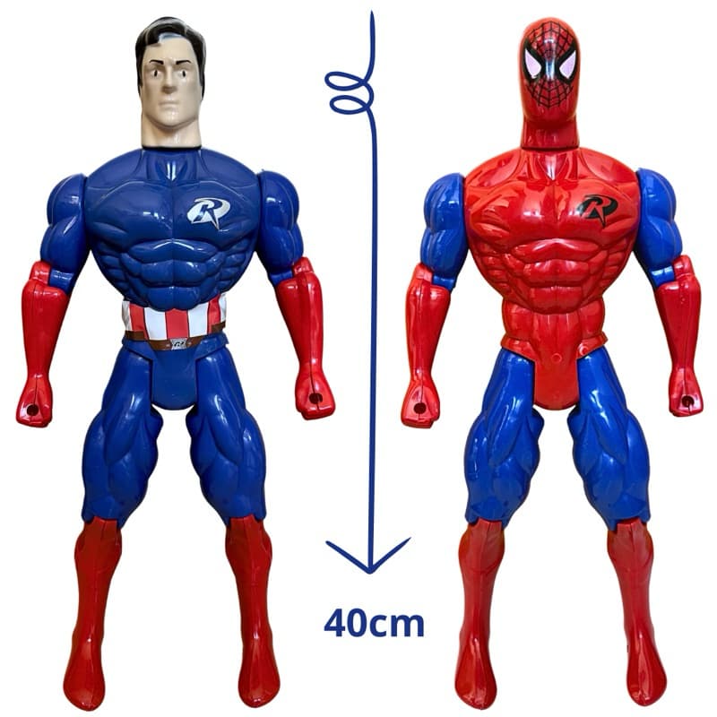 kit 2 Bonecos Super Herói Brinquedo Articulável Colecionável Ideal Para Presentear
