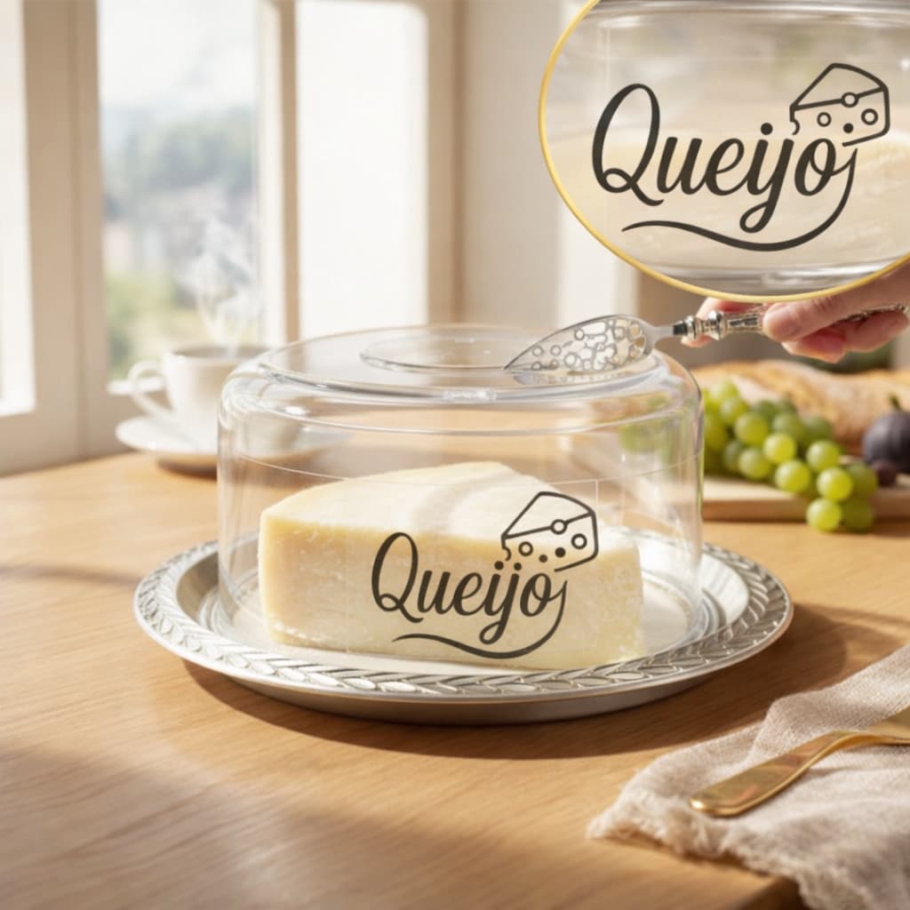PORTA QUEIJO EXCLUSIVO PERSONALIZADO TRANCA PREMIUM QUEIJEIRA ACRILICO  TAMPA 16CM