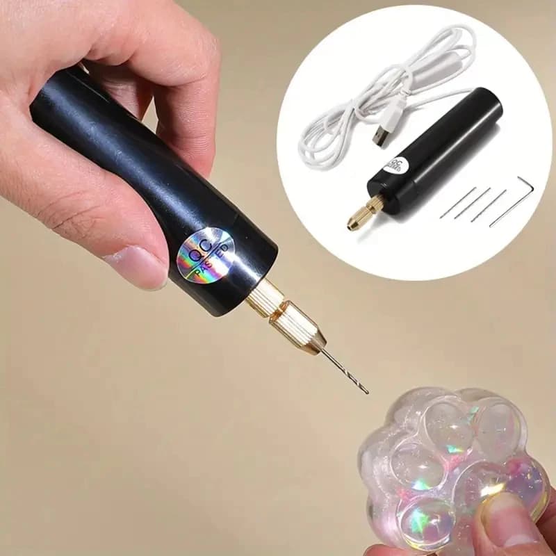 Mini Furadeira Manual Elétrica 5V USB: Dispositivo Rotativo para Bricolagem e Produção de Jóias Epóxi de Resina Perolada