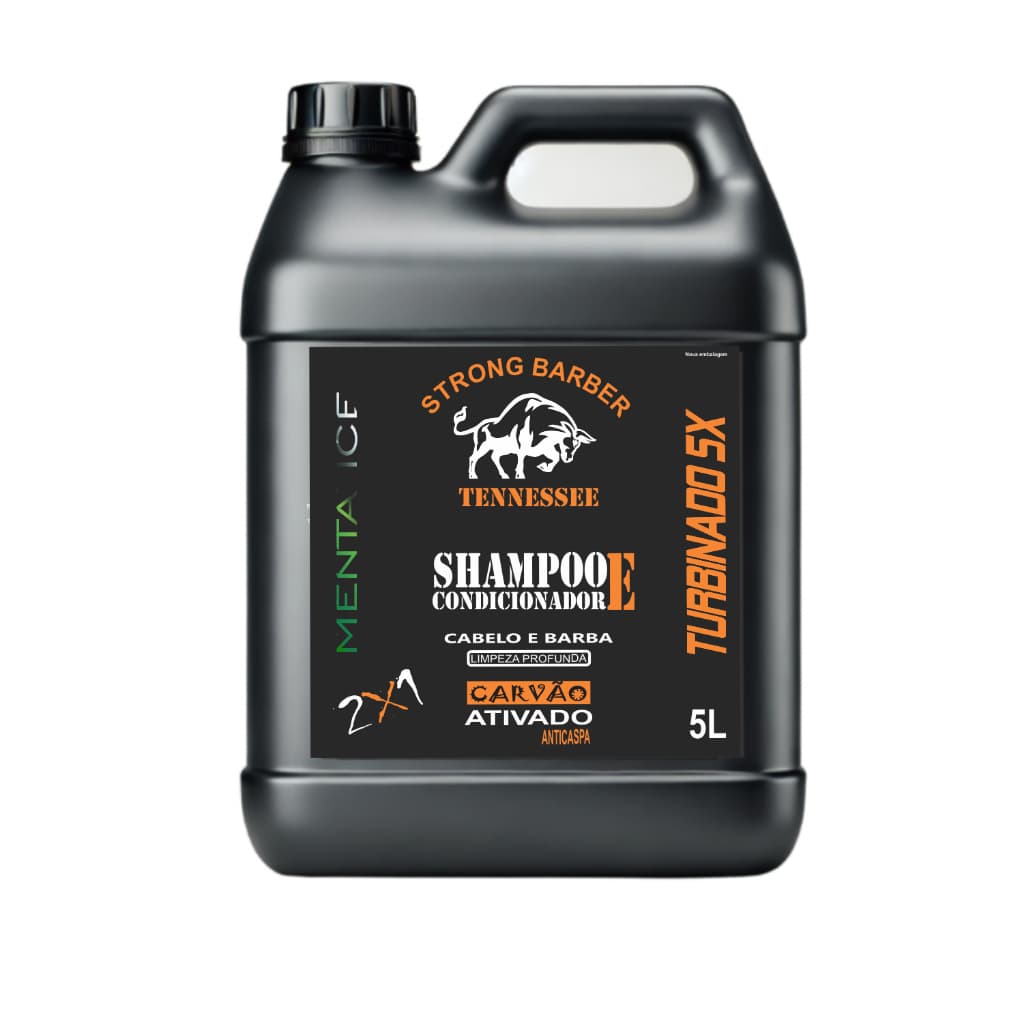 Shampoo e Condicionador com Carvão Ativado 2x1- Strong Barber Tennesse 5L