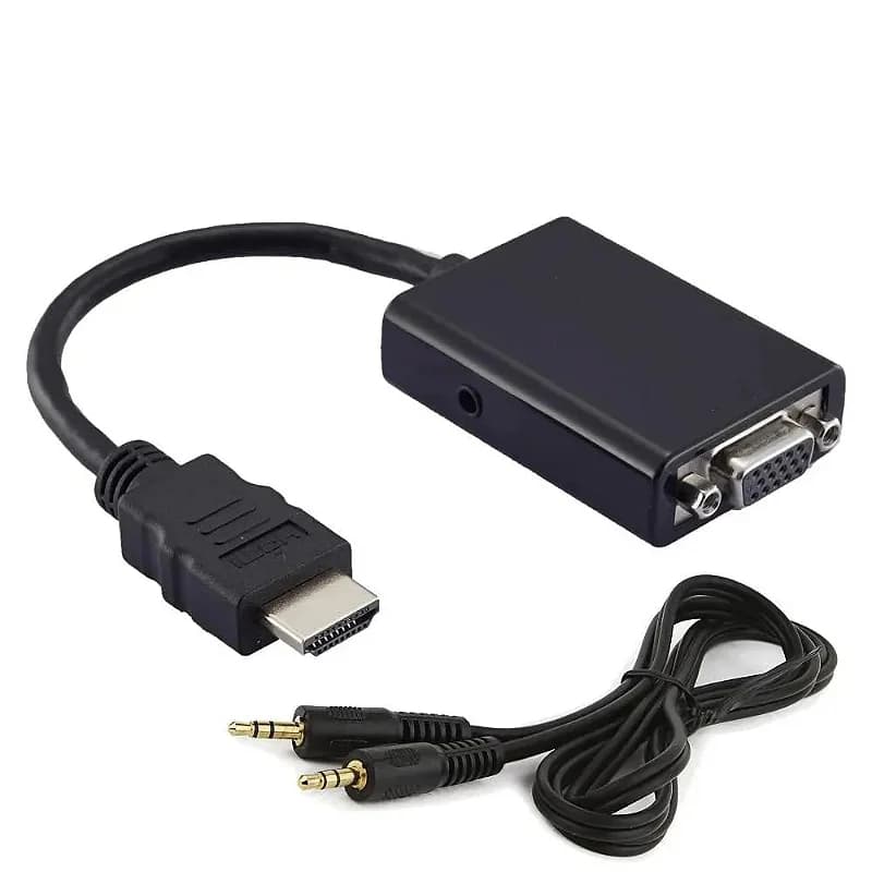 Conversor Hdmi Para Vga Full Hd Com Áudio Digital P2 Adaptador De Vídeo Hdmi Macho Para Vga Femea Plug & Play