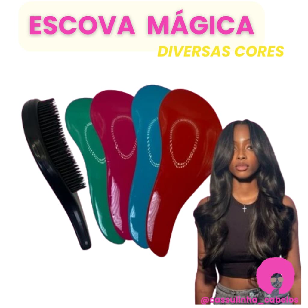 ESCOVA MÁGICA DESEMBARAÇADORA PROFISSIONAL | IDEAL PARA CABELOS CACHEADOS, ORGÂNICOS, MEGA HAIR E APLIQUES
