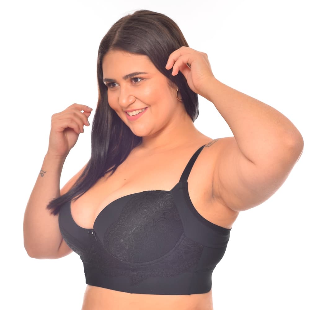 Sutia Sutien Plus Size Reforçado de Bojo Largo Confortavel - BW