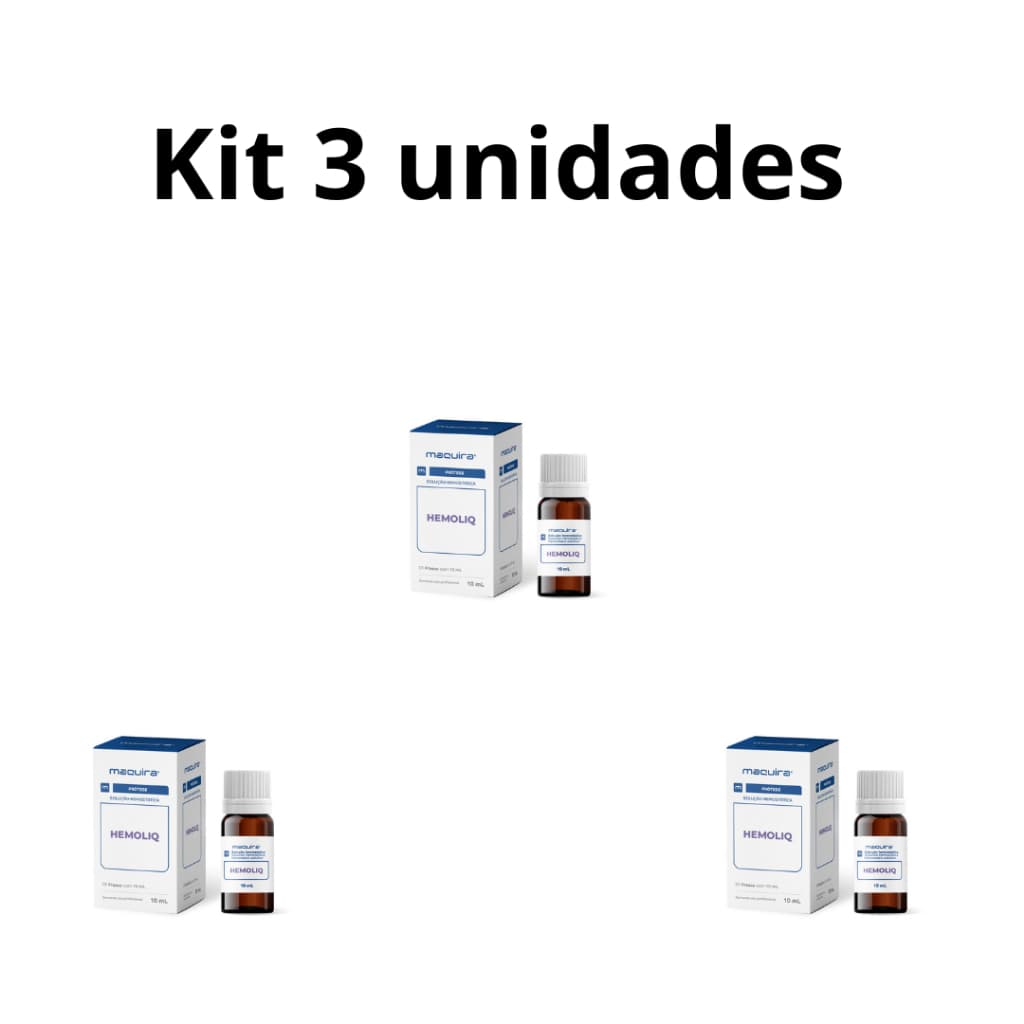 Solução Hemostática Hemoliq Maquira - Kit 3 Unidades - Hemostático Podologia Manicure