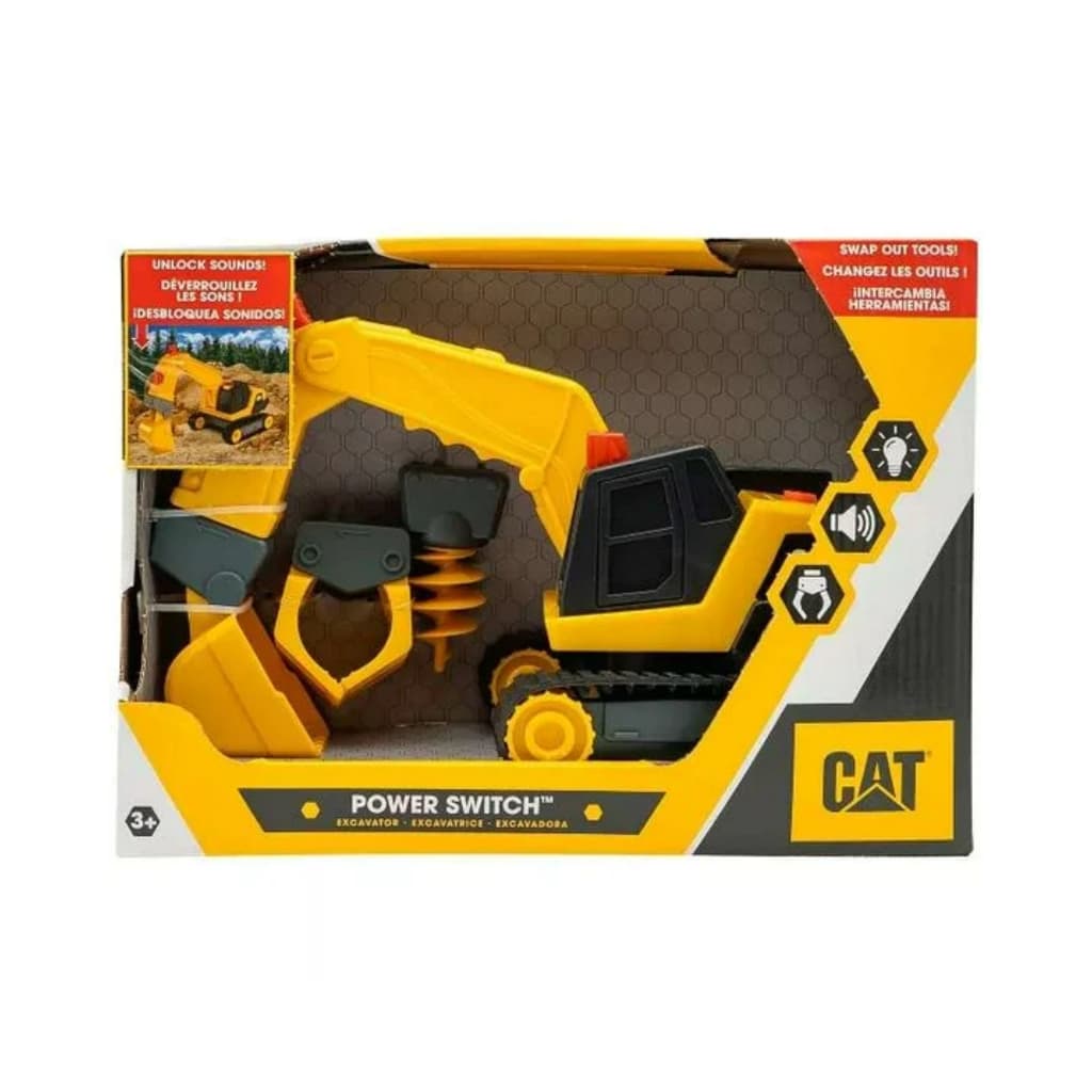 Escavadora CAT Power Switch com Broca e Composto Brinquedo