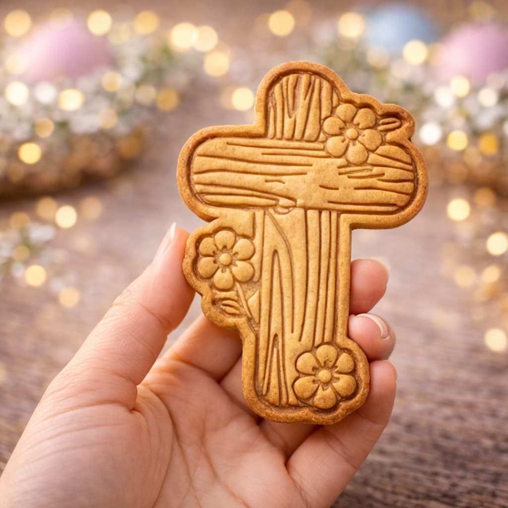 Cortador de biscoito Religioso Páscoa Cruz Flor Molde Pasta Americana Biscuit Carimbo
