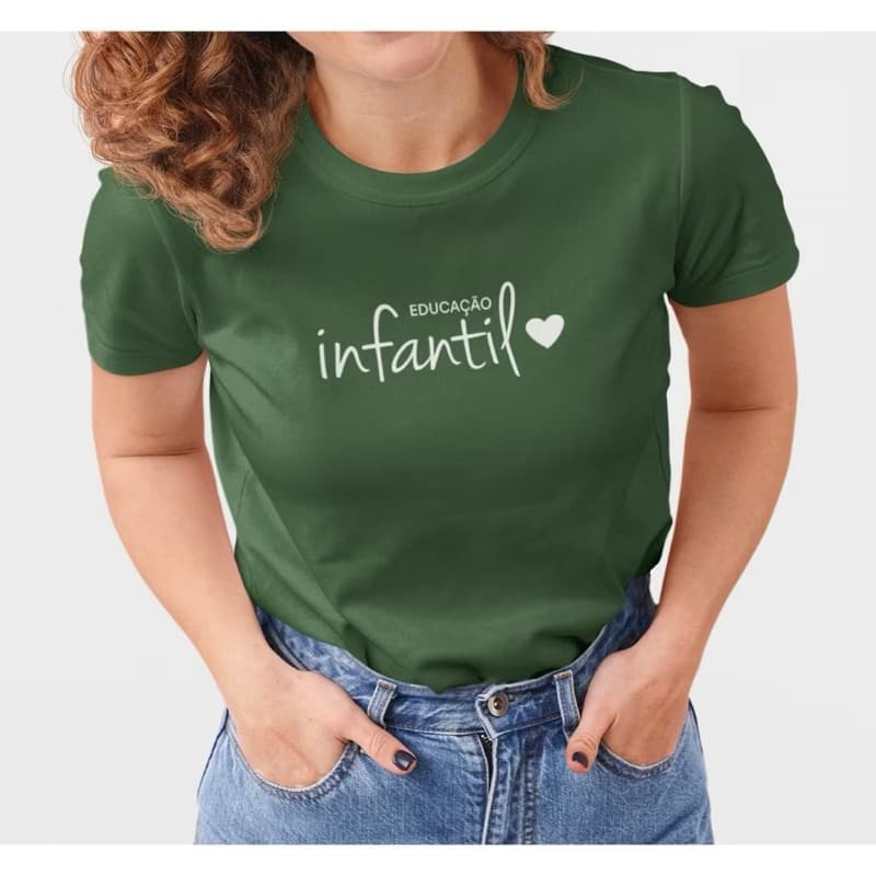 Camiseta Feminina Professora Frase Educação Infantil Profissão 100% Algodão Confortável, Moda Casual