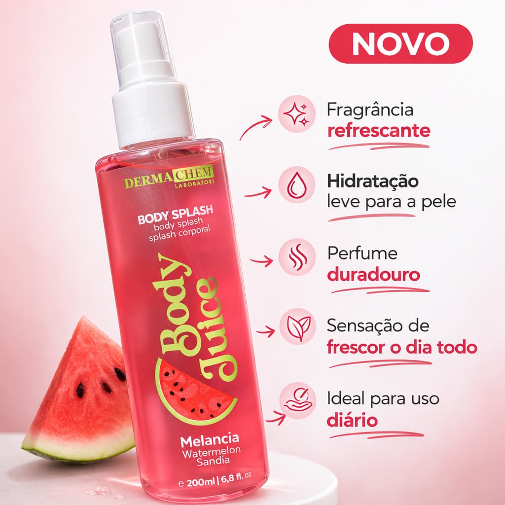 Body Splash Fragrância de Melancia Body Juice Dermachem