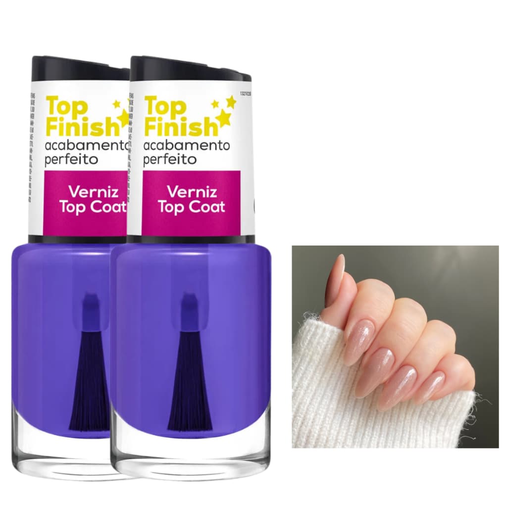 Kit de Esmaltes Cora Top Finish Verniz Top Coat Lançamento Base Incolor Atacado