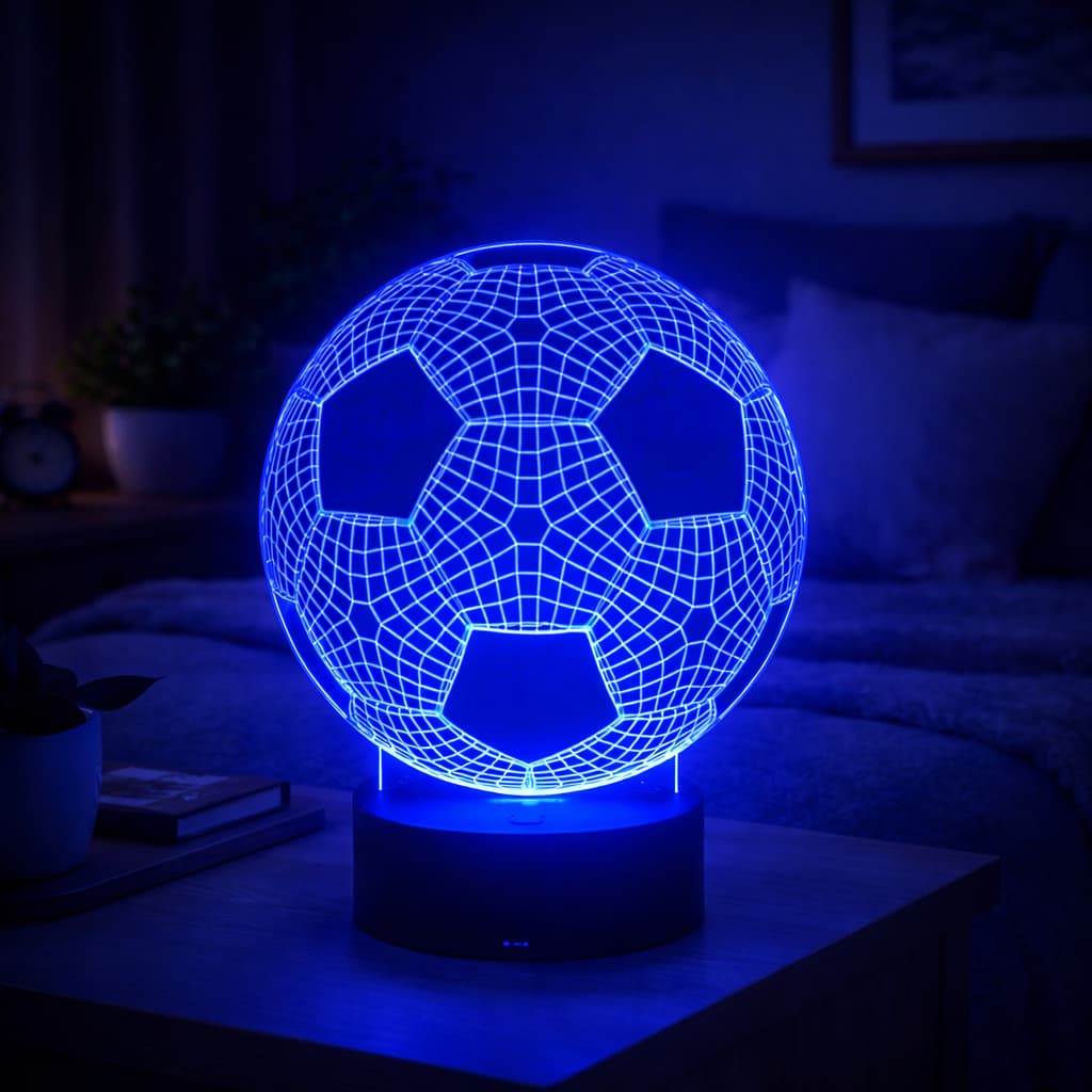 Luminária Led 3D Bola de Futebol / Luz Noturna / Abajur / Criança