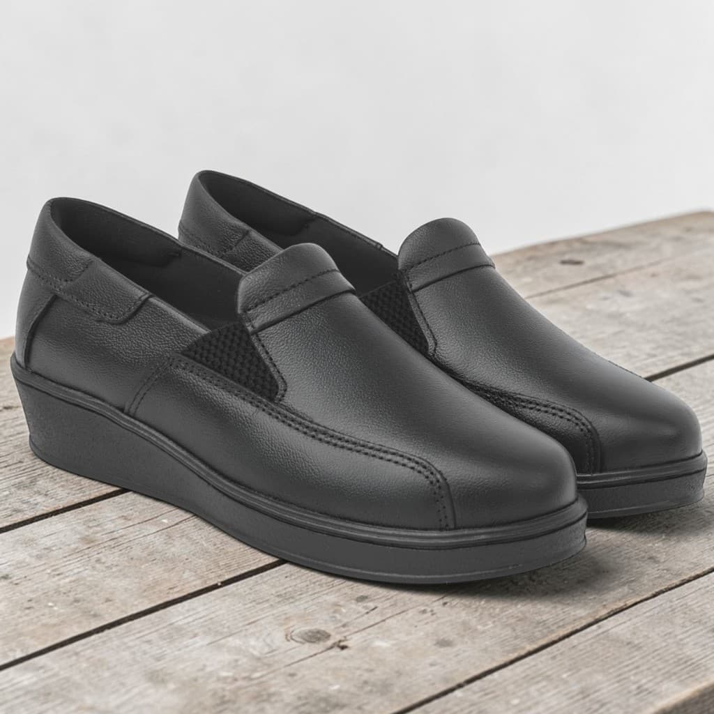 Sapato Anabela Feminino Social Trabalho Confortável Slip On - Modelo 17010