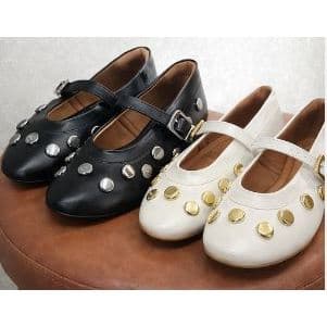 SAPATILHA VIZZANO MARY JANE FEMININA COM TACHAS PRETA OU OFF WHITE – MODA FASHION COM FIVELA