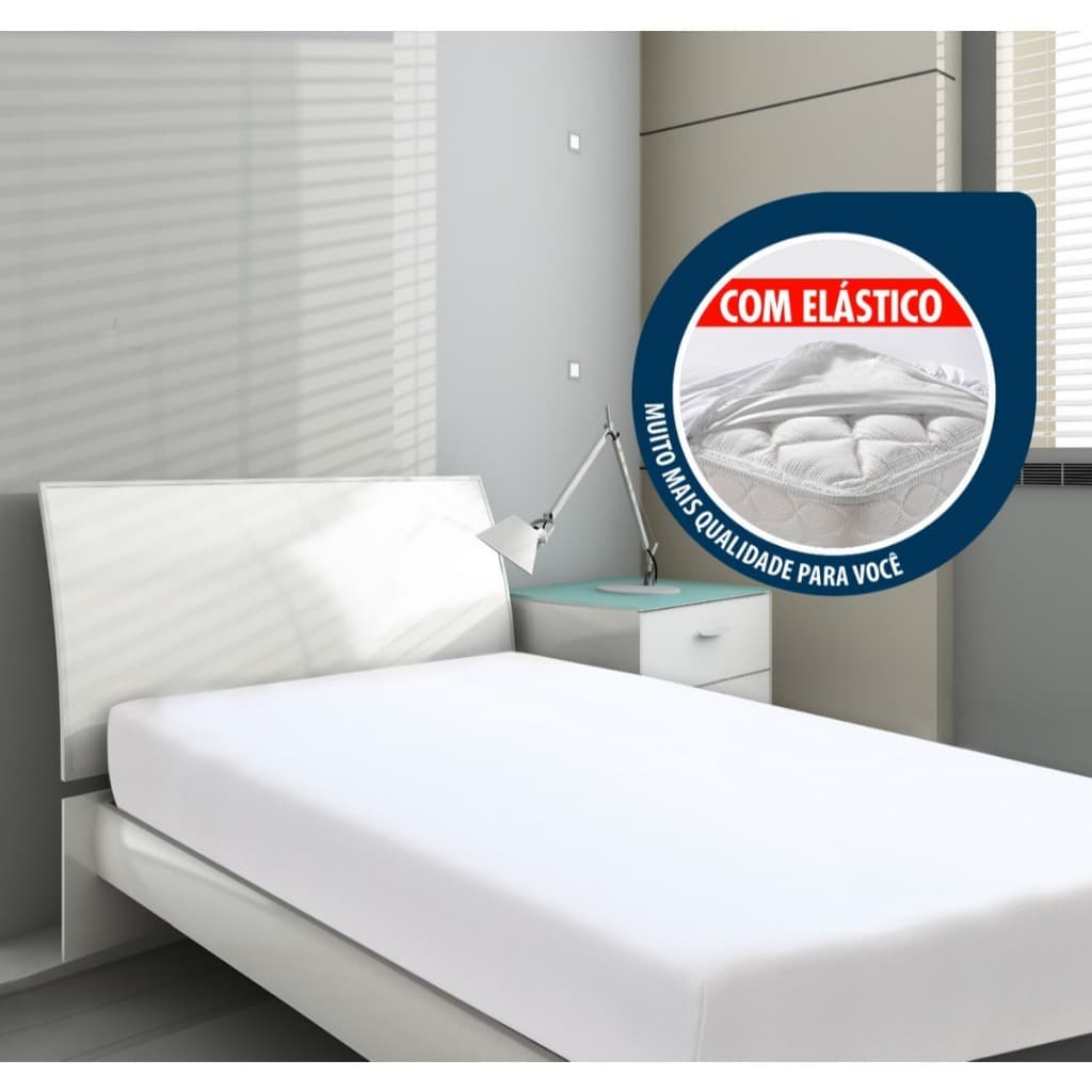 Capa Protetor De Colchão Solteiro Box Capa De Colchão Branco Branco Liso Solteiro Antialérgico