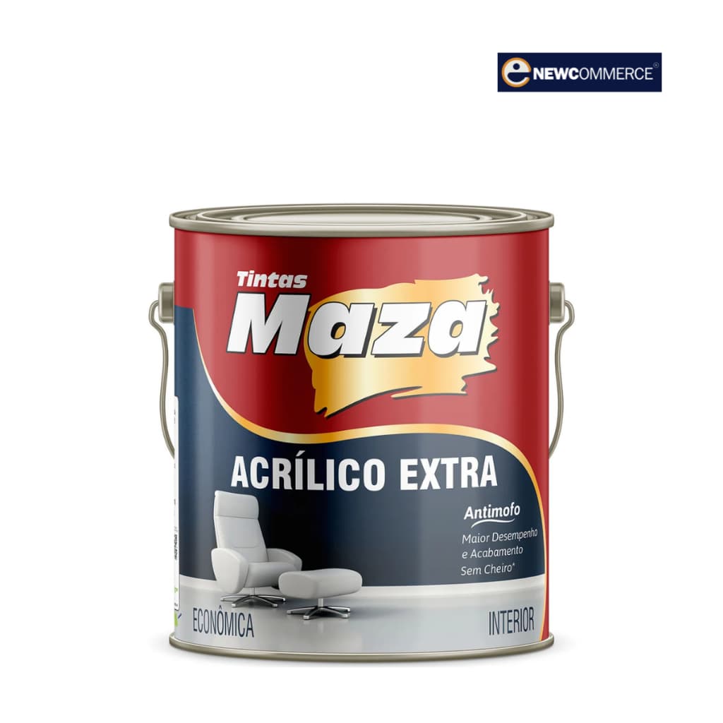 Tinta Acrílica Fosca Antimofo Interior Extra Maza 3,6L - Escolha sua Cor !