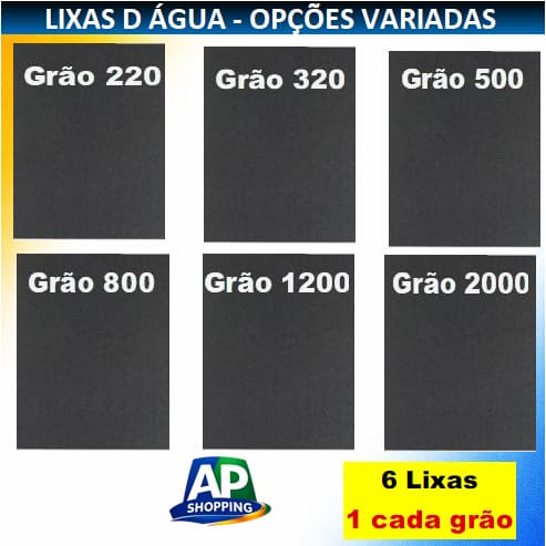 Lixa D’Água 220 320 500 800 1200 2000 Profissional Folha Grão Funilaria Polimento Automotivo