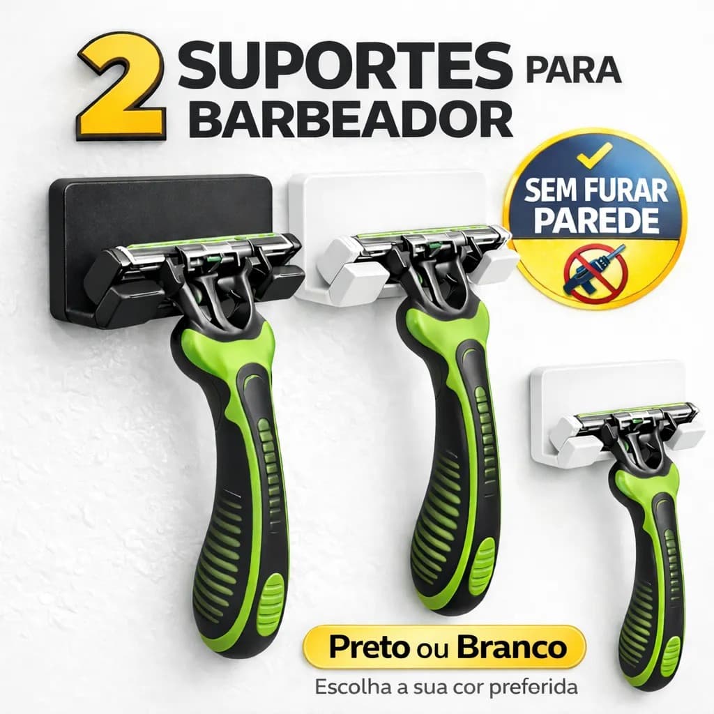 Suporte Para Barbeador De Parede Sem Furar Porta Barbeador Adesivo Banheiro Universal