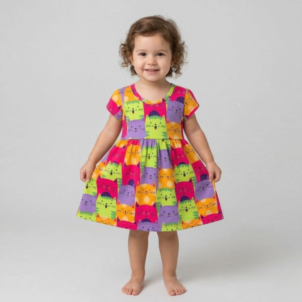 Vestido Menina Infantil Estampado Verão Blogueirinha Luxo Roupa Infantil Menina Casual Conforto Top