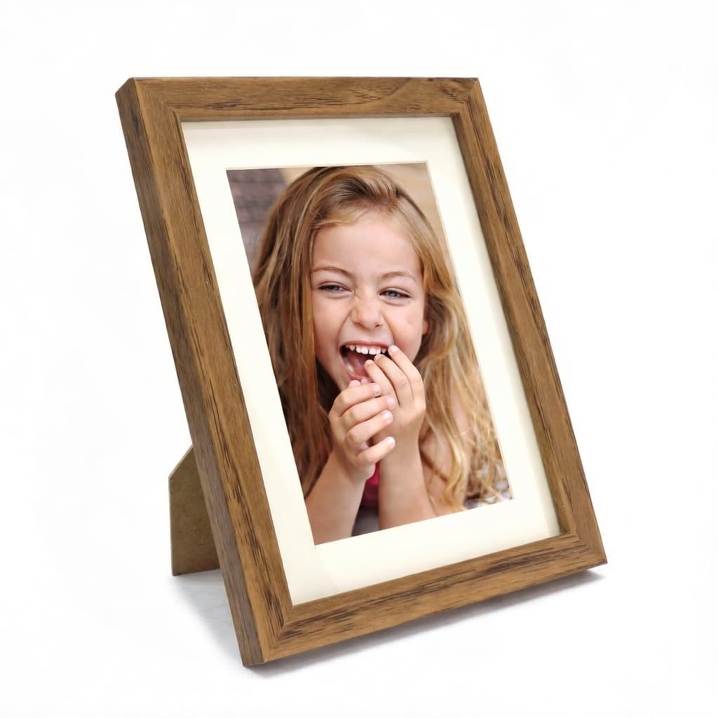 Porta Retrato 10x15 Moldura Dupla MDF Paspatur Estilo Madeira - Quadro Moldura para Fotos
