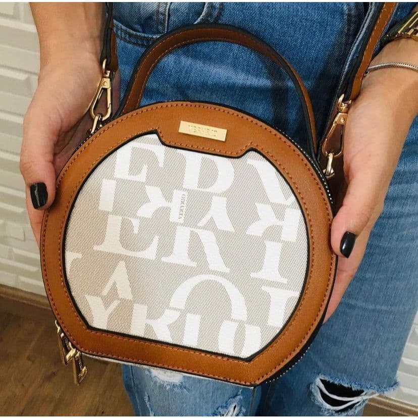 Bolsa Feminina Veryrio Baú Duplo Compartimento Estruturada Estampada Luxuosa Alça Transversal