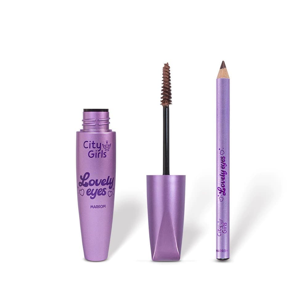 KIT MASCARA DE CILIOS E LAPIS DE OLHOS LOVELY EYES