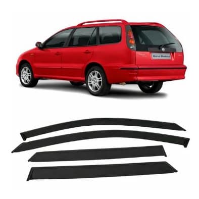 Calha de Chuva Defletor Fiat Marea Weekend 4 Portas – Acrílico Fumê Ecoflex- Fácil Instalação
