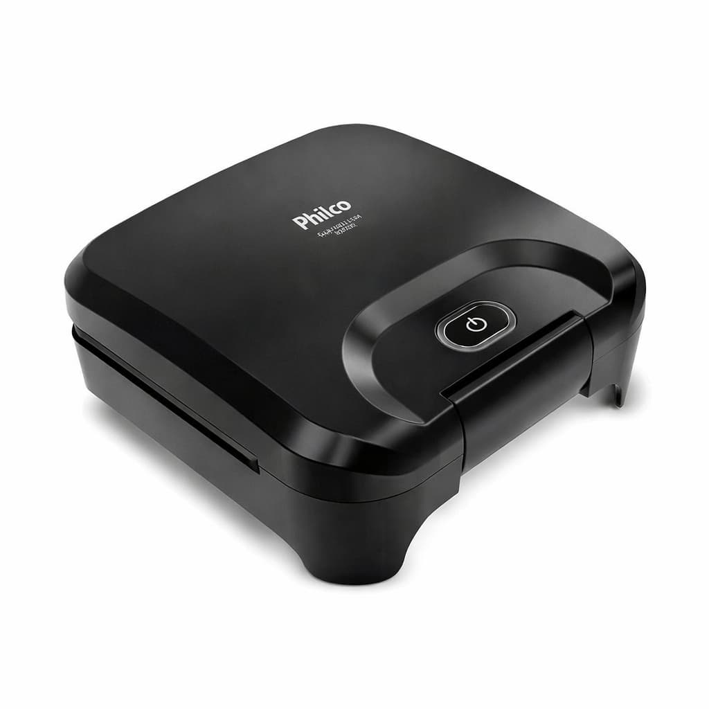 Sanduicheira Antiaderente Grill Elétrica Preta Faz 2 Sanduíches Compacta