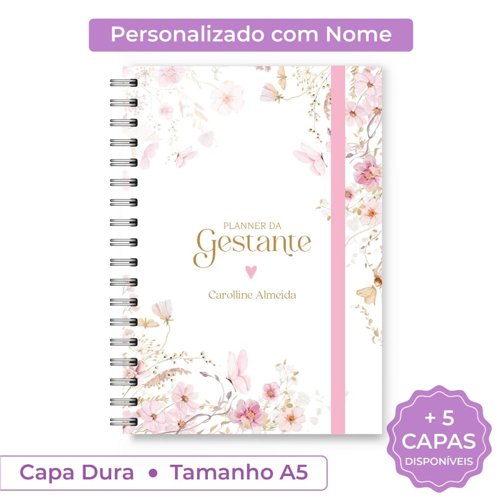 Caderneta de Gestante Pré Natal Personalizada com Nome | Gravidez Semana a Semana | Planner Gestante