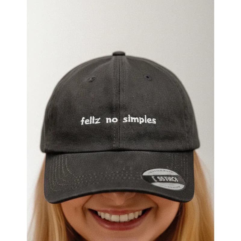 Boné Aba Curva Anth Co Dad Hat Feliz No Simples Made in Brazil Praia Academia Casual Unissex