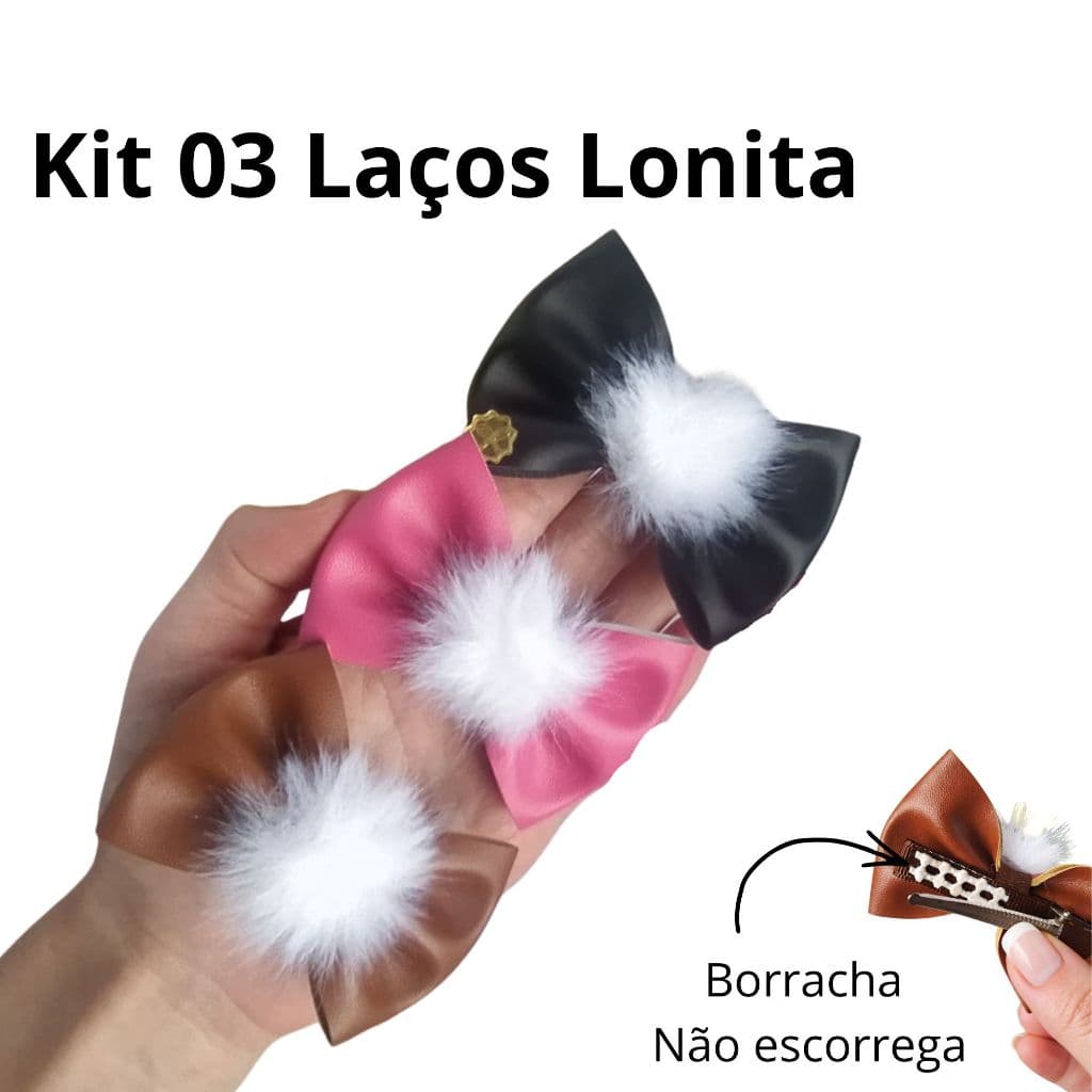 Laços de Cabelo Com Pompom Kit 3 Unidade de Laço Bebê Menina Com Pompom Acessório De Cabelo Infantil