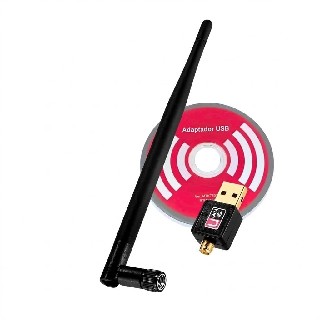 Antena Wifi Adaptador Usb Receptor Wireless para Rede Sem Fio Pc Notebook AL-C818 / IX-009