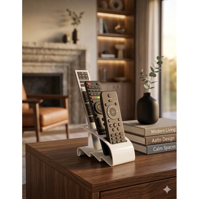 Porta Suporte Organizador de Mesa para 3 Controles Remotos TV Ar Condicionado Alexa Decoração